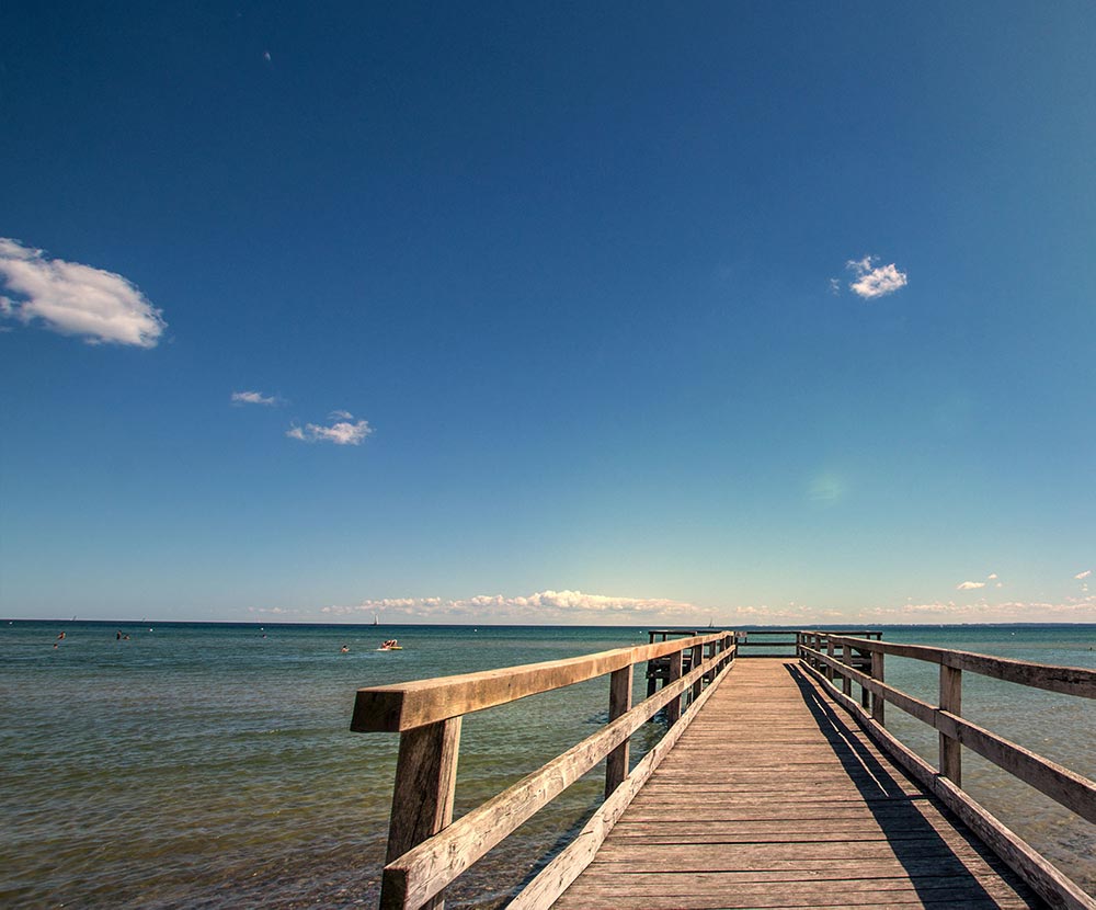 Rettin Seebrücke, Blick auf die Ostsee